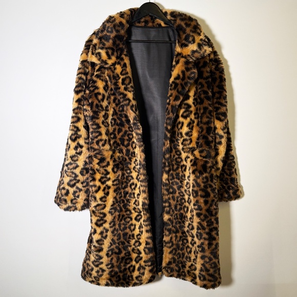 O Diva - Leopard Print Faux Fur Plush Coat – Oversized XL - Picture 2 of 5